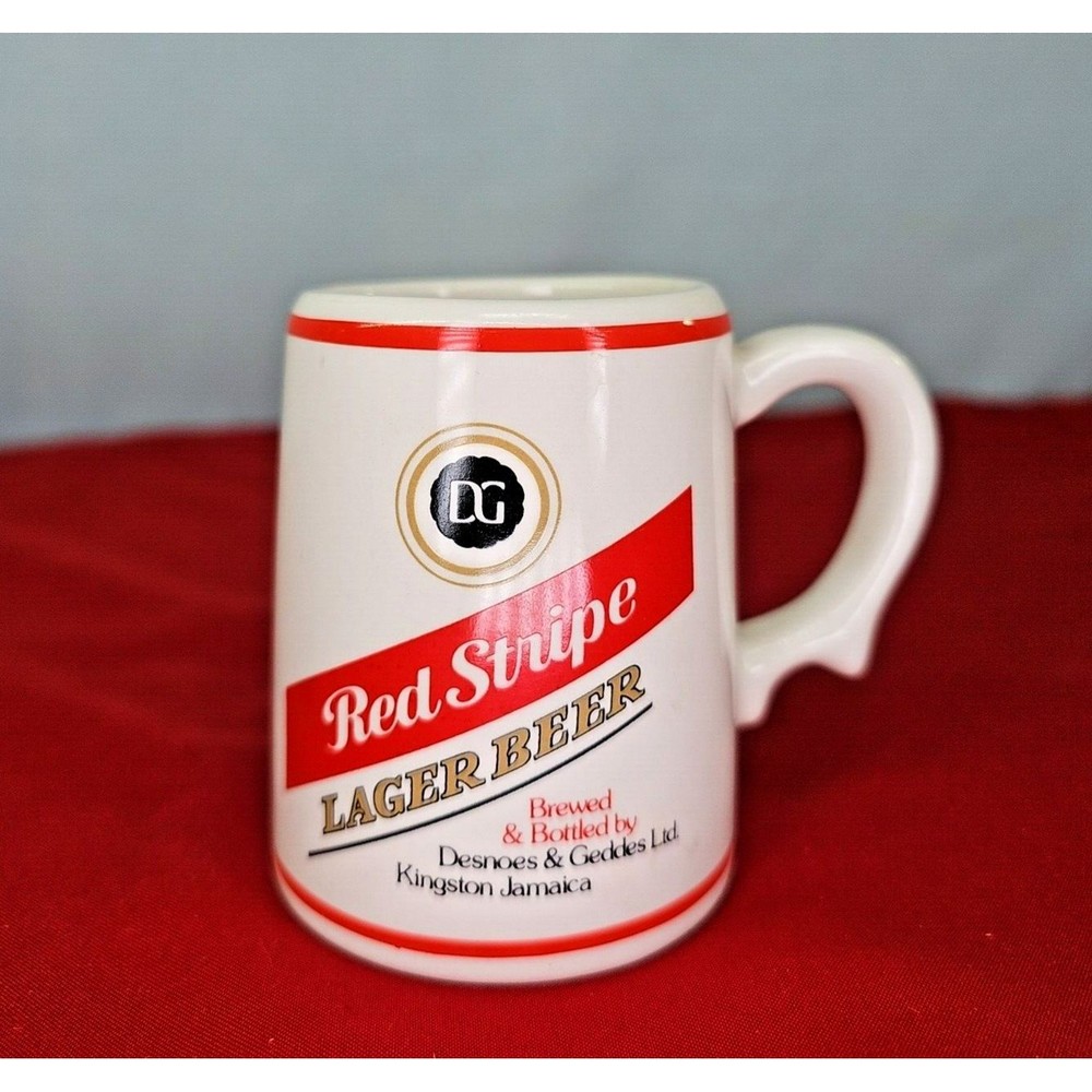 Vintage Tankard Beer Mug RED STRIPE Mini Cup Ltd Edition Franklin Porcelain 81'